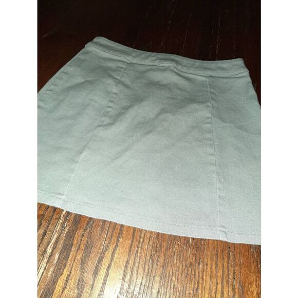 Small Forever 21 Light Blue Denim Blue Jean Front Zip Mini Skirt - Picture 4 of 4